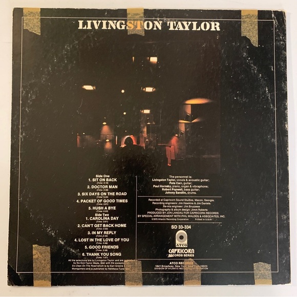 LIVINGSTON TAYLOR "Self titled" 1970 Atco SD 33-334 Vinyl LP Record Album - Picture 2 of 4